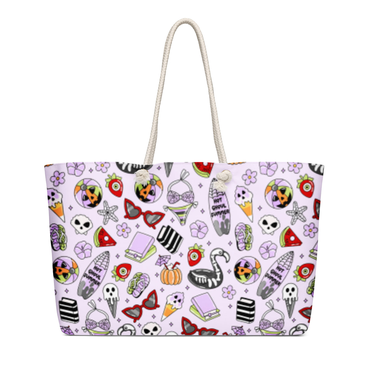 Summerween Oversized Weekender Bag | Kawaii Goth Beach Tote - Spinsterly Co