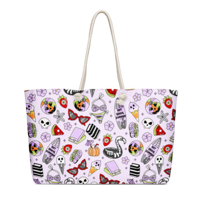 Summerween Oversized Weekender Bag | Kawaii Goth Beach Tote - Spinsterly Co