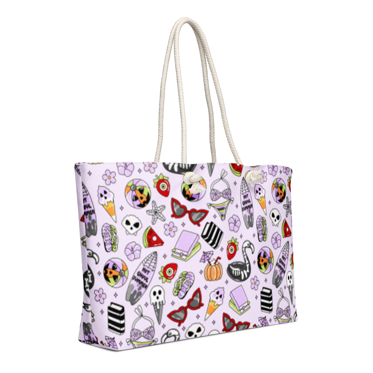 Summerween Oversized Weekender Bag | Kawaii Goth Beach Tote - Spinsterly Co