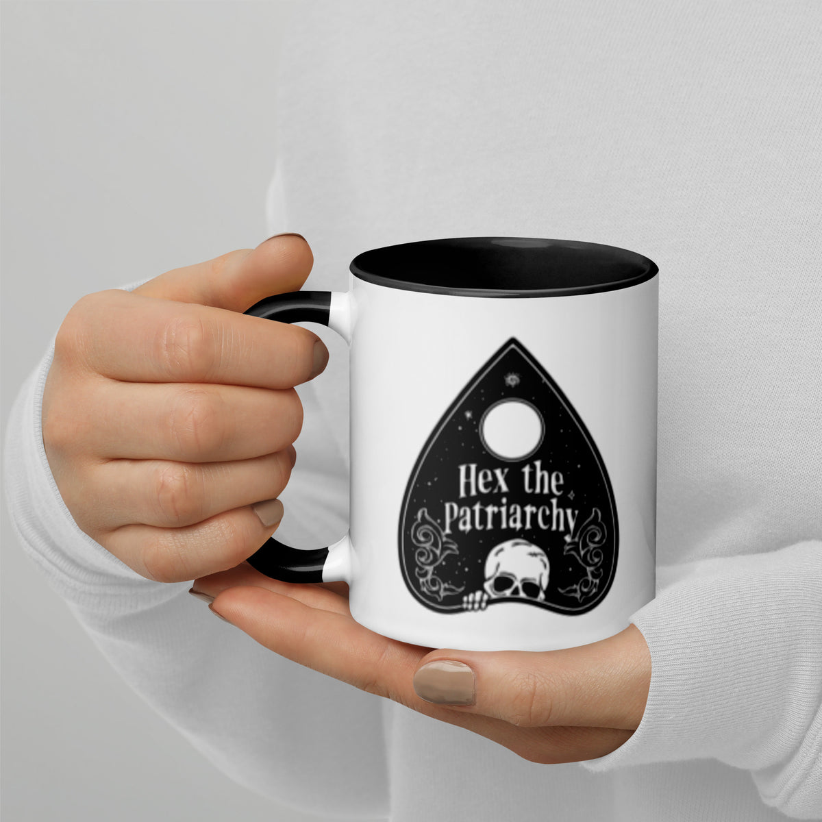 Hex the Patriarchy Ouija Planchette | Color Inside Ceramic Coffee Mug - Spinsterly Co