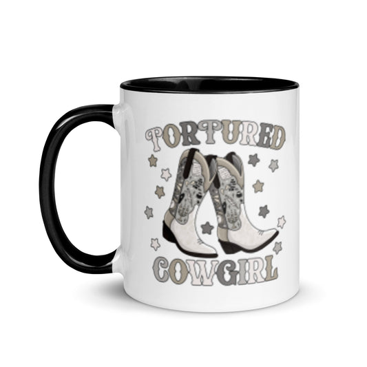 Tortured Cowgirl Western Boot Accent Coffee Mug | Funny Country Music Fan Gift - Spinsterly Co