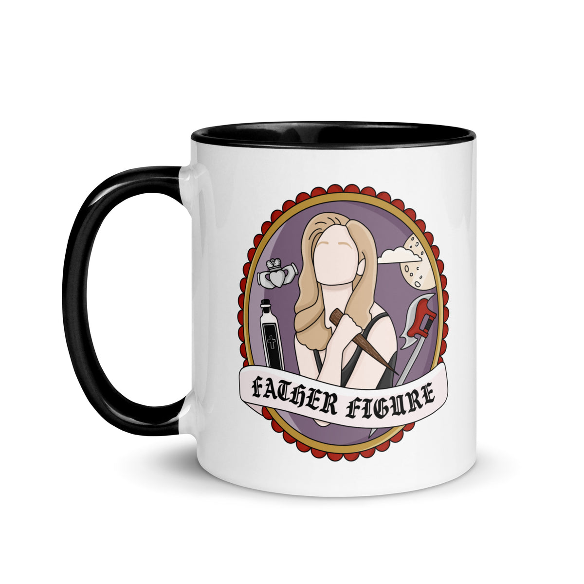 "Father Figure" Vampire Slayer Accent Coffee Mug | Dark Humor Fandom Gift - Spinsterly Co