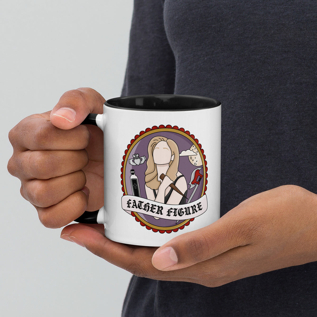 "Father Figure" Vampire Slayer Accent Coffee Mug | Dark Humor Fandom Gift - Spinsterly Co