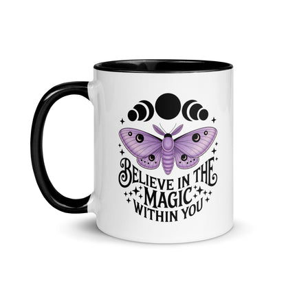 Believe in the Magic Within You Moth & Moon Accent Coffee Mug | Witchy Inspirational Gift - Spinsterly Co
