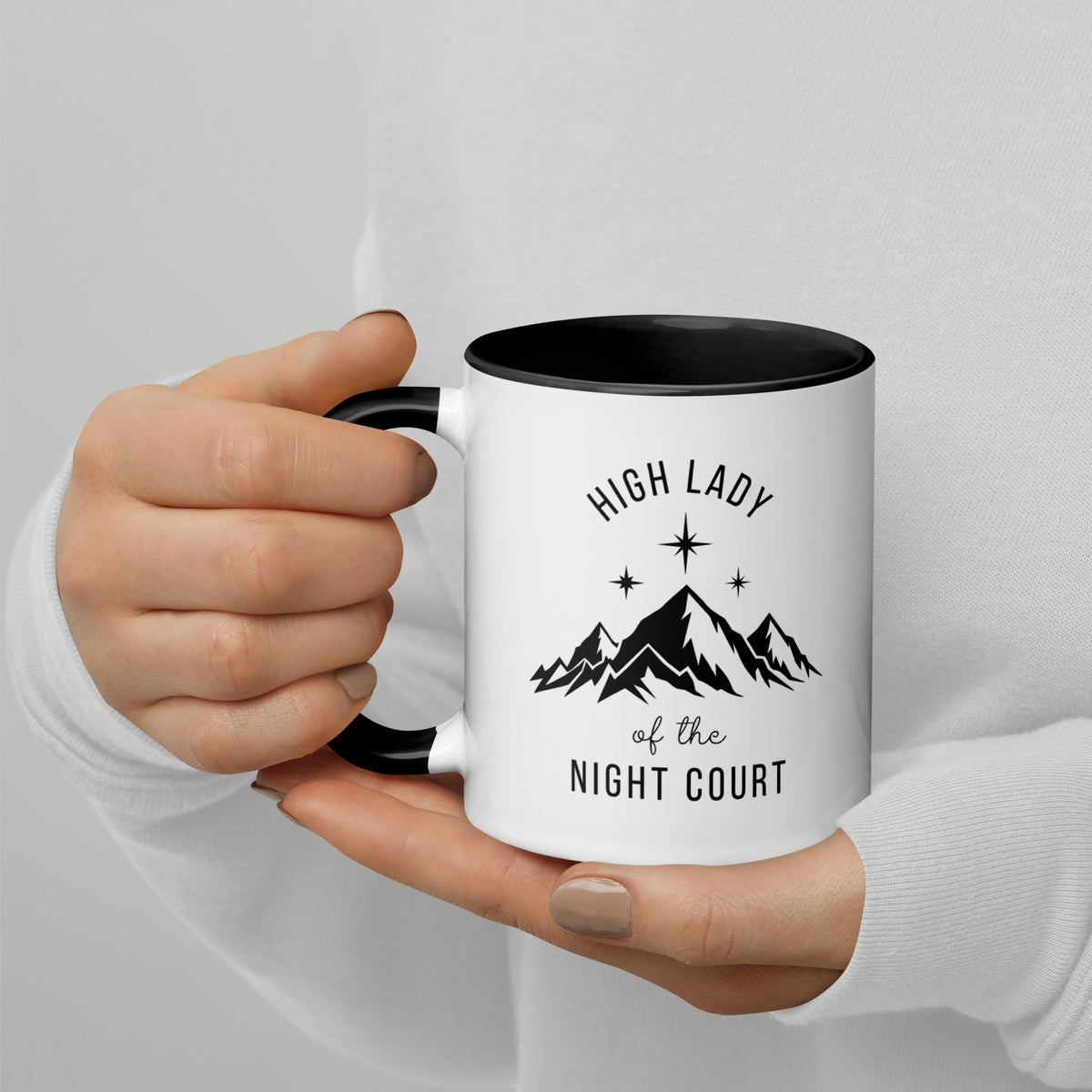 High Lady of the Night Court Mountain Star Accent Coffee Mug | Dark Fantasy Bookish Gift - Spinsterly Co