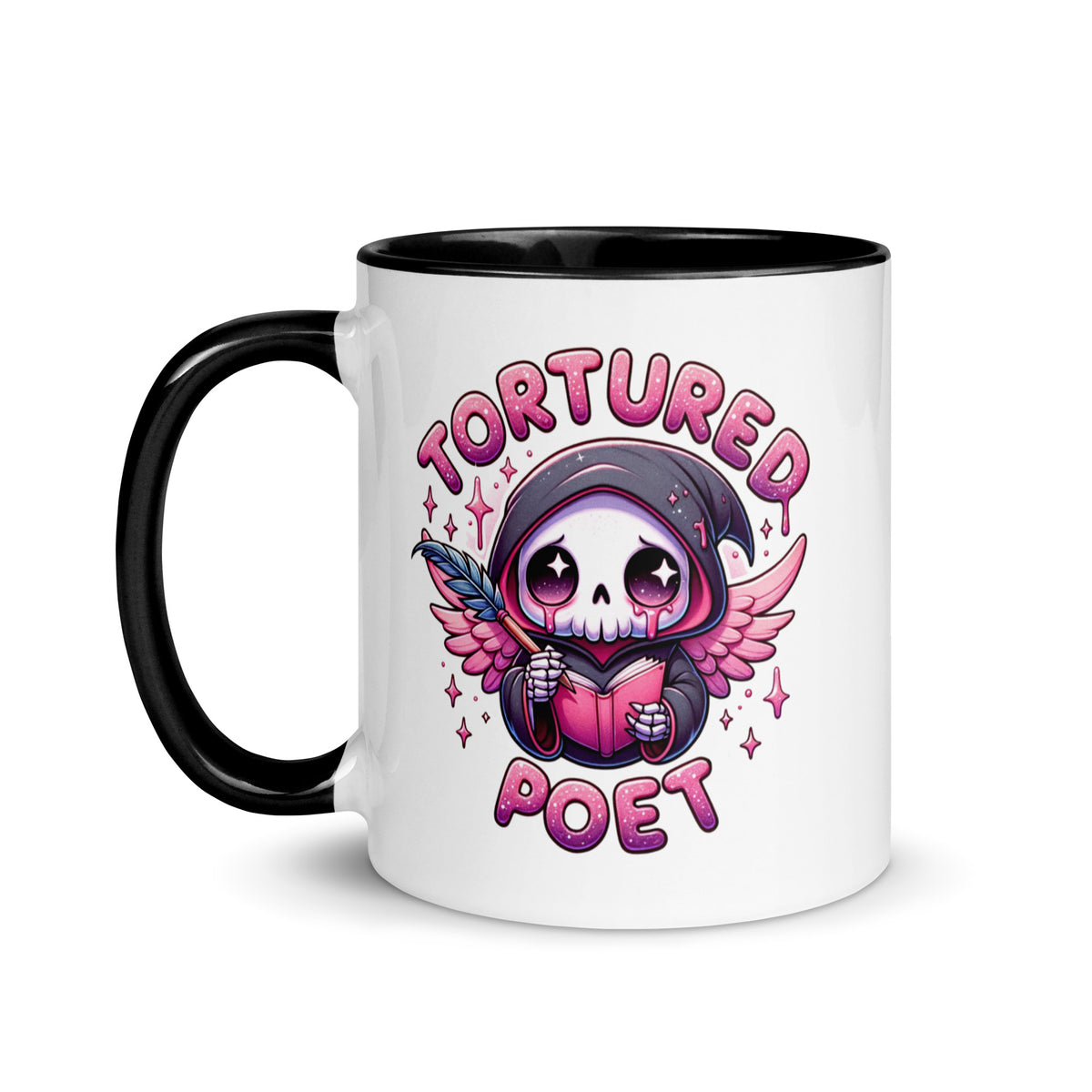Tortured Poet Kawaii Grim Reaper Accent Coffee Mug | Funny Poet Music Fan Gift - Spinsterly Co