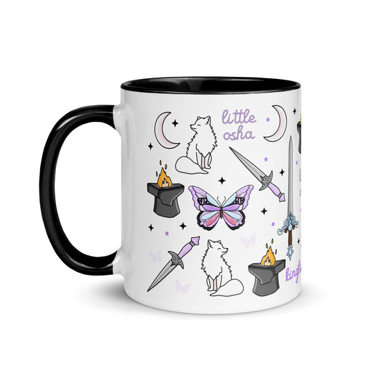 Little Osha Fantasy Scatter Pattern Accent Coffee Mug | Dark Fantasy Bookish Gift - Spinsterly Co