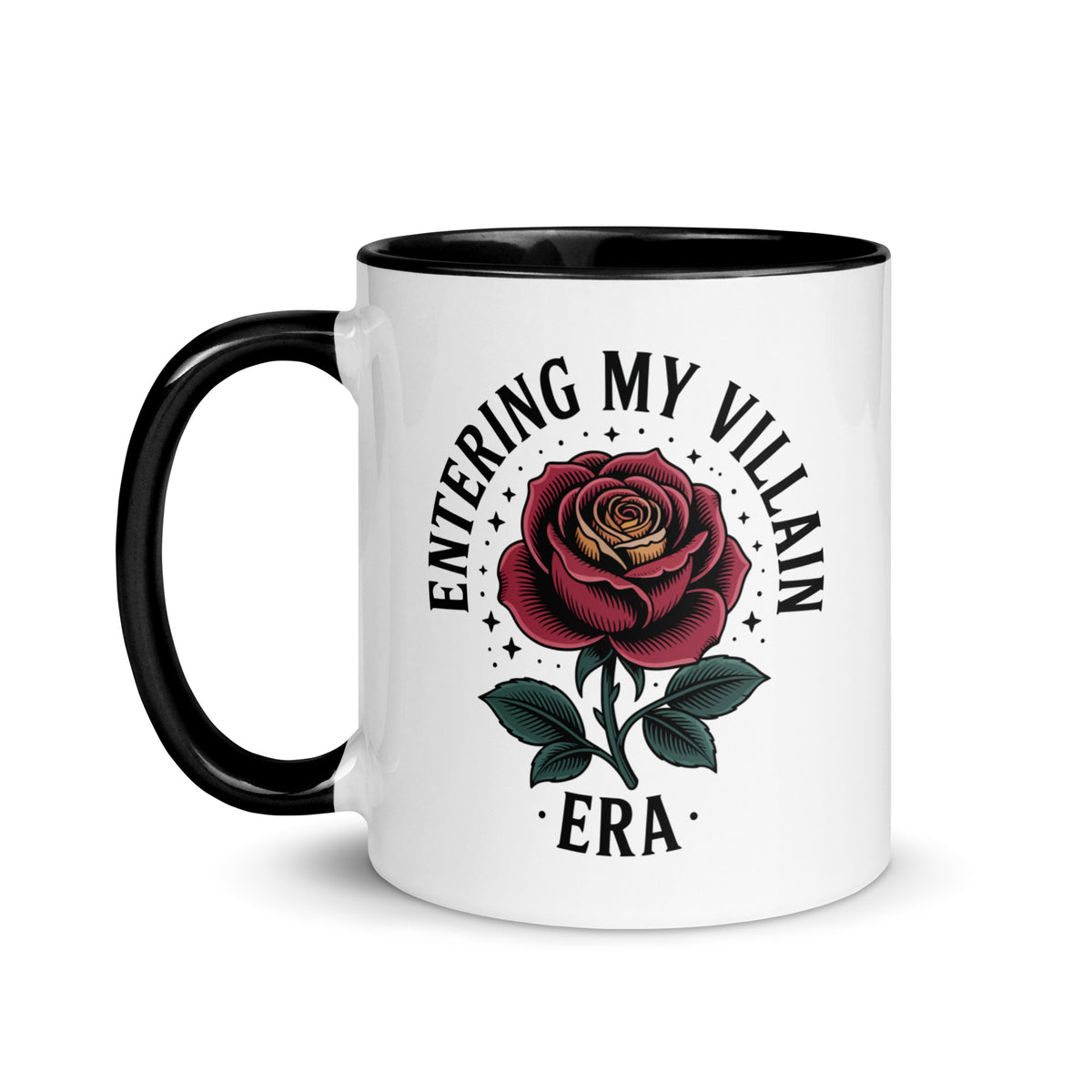 Entering My Villain Era Rose Accent Coffee Mug | Funny Dark Aesthetic Gift - Spinsterly Co