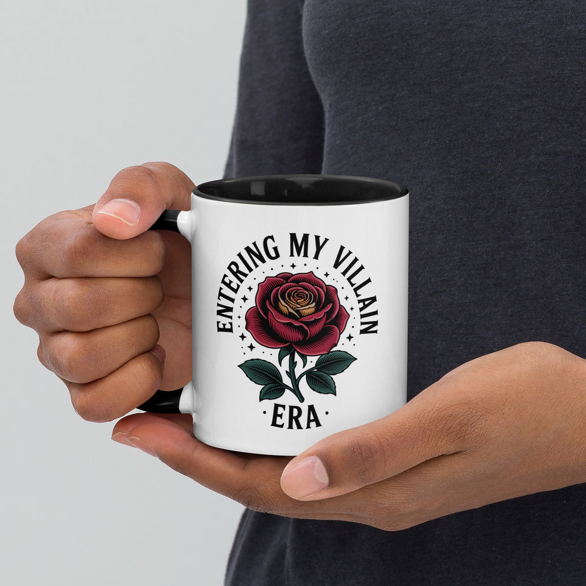 Entering My Villain Era Rose Accent Coffee Mug | Funny Dark Aesthetic Gift - Spinsterly Co