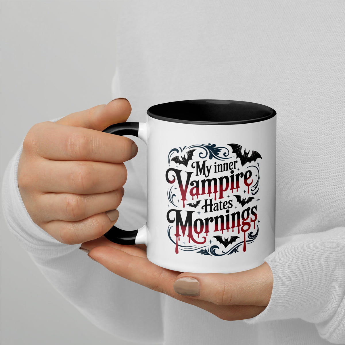 My Inner Vampire Hates Mornings Gothic Accent Coffee Mug | Funny Dark Humor Gift - Spinsterly Co