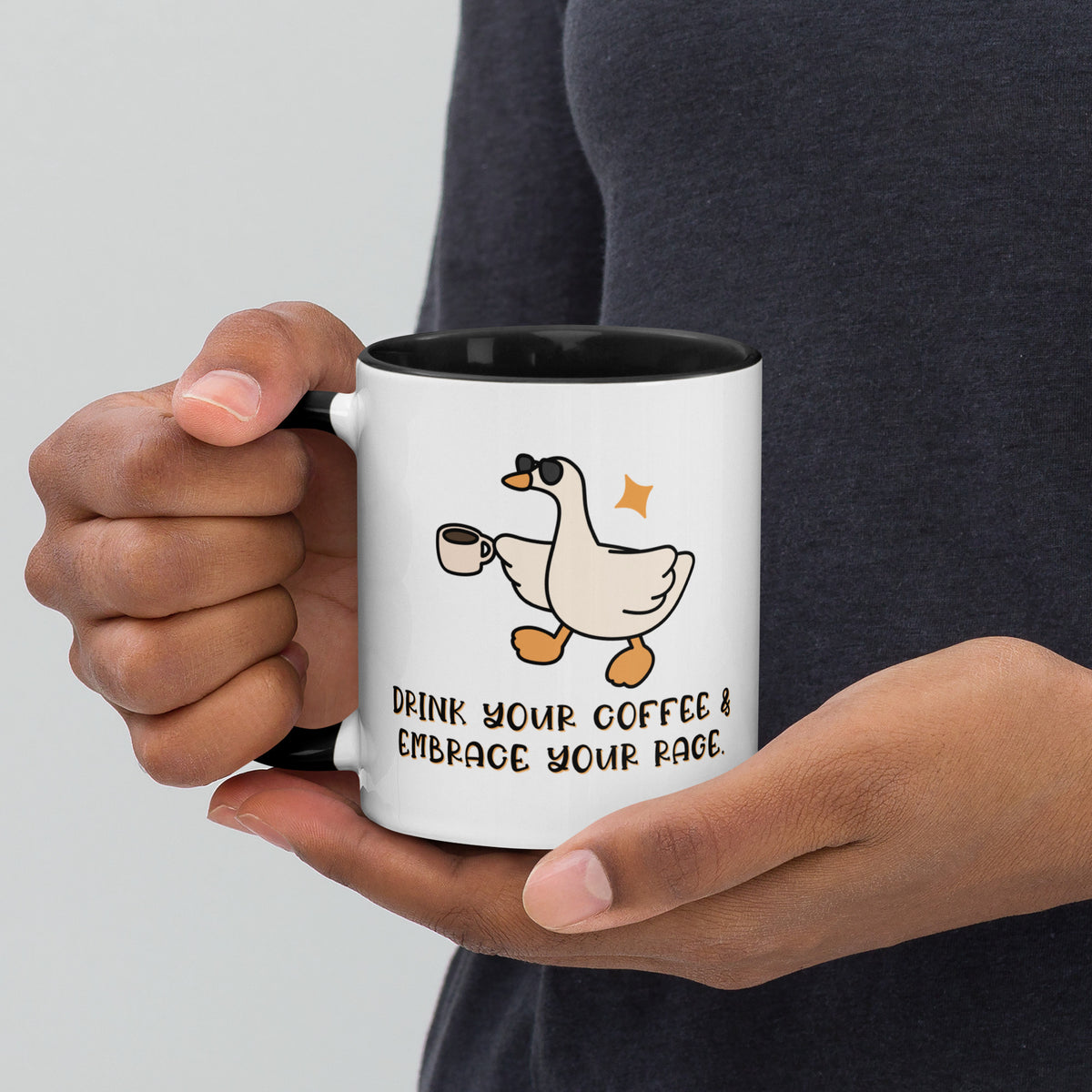 Drink Your Coffee & Embrace Your Rage Silly Goose Accent Coffee Mug | Funny Gift - Spinsterly Co