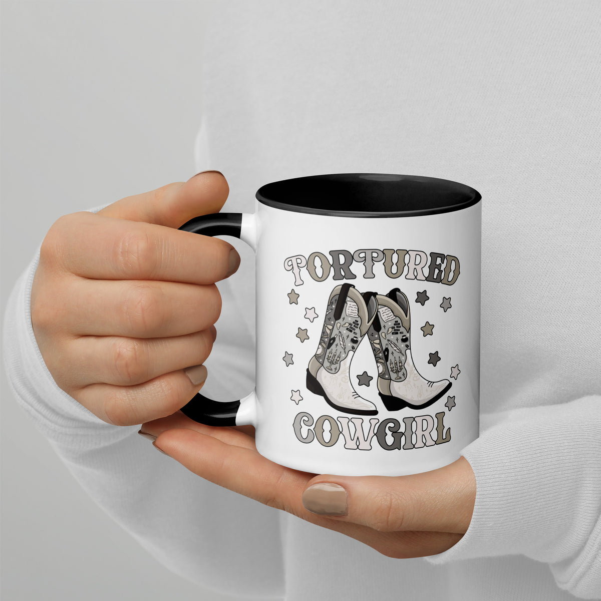 Tortured Cowgirl Western Boot Accent Coffee Mug | Funny Country Music Fan Gift - Spinsterly Co