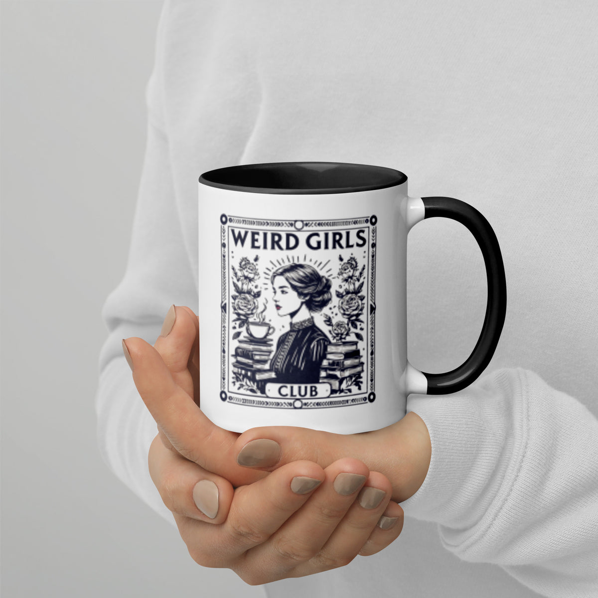 Weird Girls Club Tarot Card Accent Coffee Mug | Dark Academia Bookish Gift - Spinsterly Co