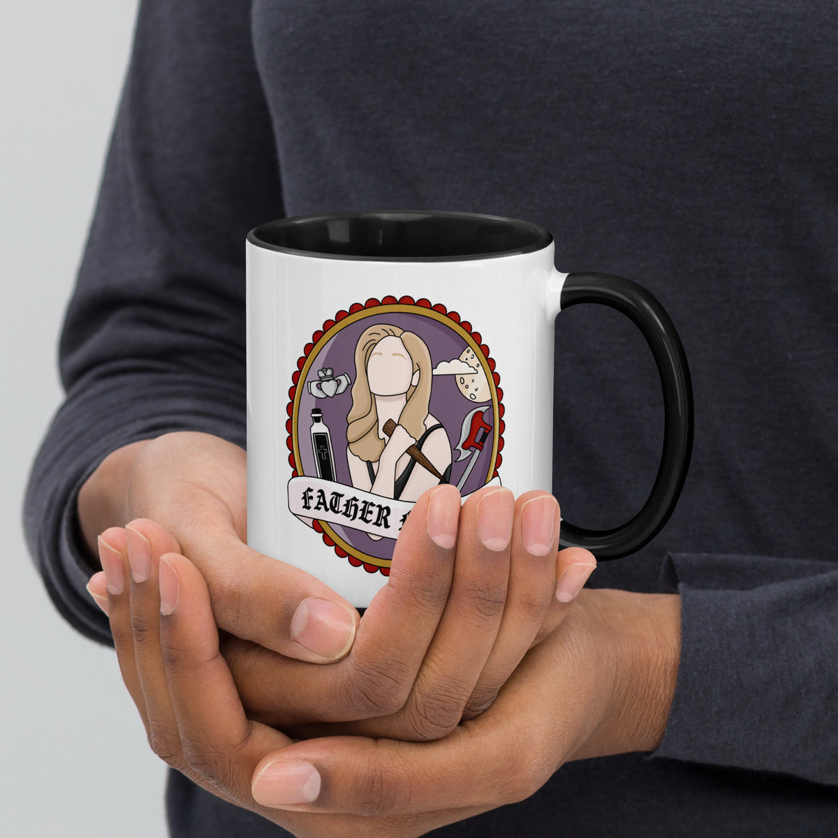 "Father Figure" Vampire Slayer Accent Coffee Mug | Dark Humor Fandom Gift - Spinsterly Co