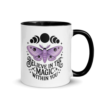 Believe in the Magic Within You Moth & Moon Accent Coffee Mug | Witchy Inspirational Gift - Spinsterly Co