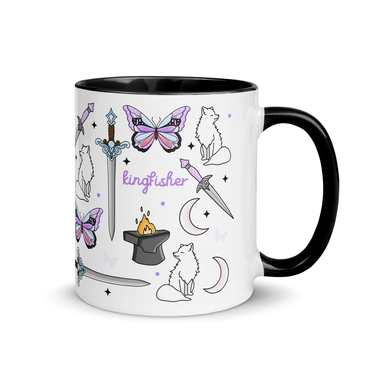 Little Osha Fantasy Scatter Pattern Accent Coffee Mug | Dark Fantasy Bookish Gift - Spinsterly Co
