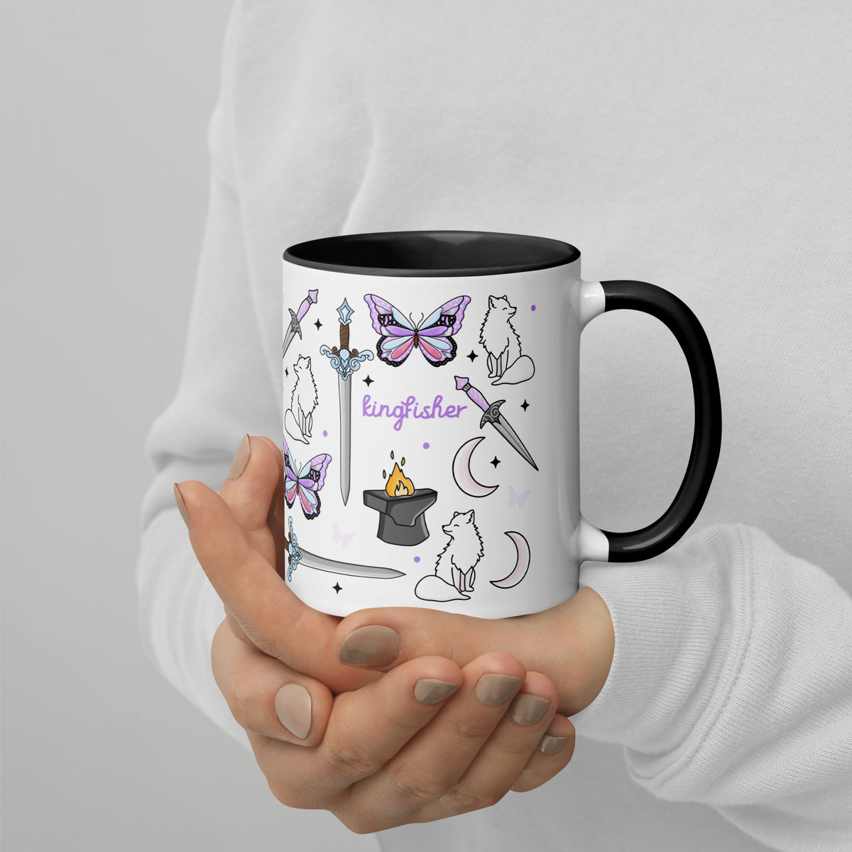 Little Osha Fantasy Scatter Pattern Accent Coffee Mug | Dark Fantasy Bookish Gift - Spinsterly Co