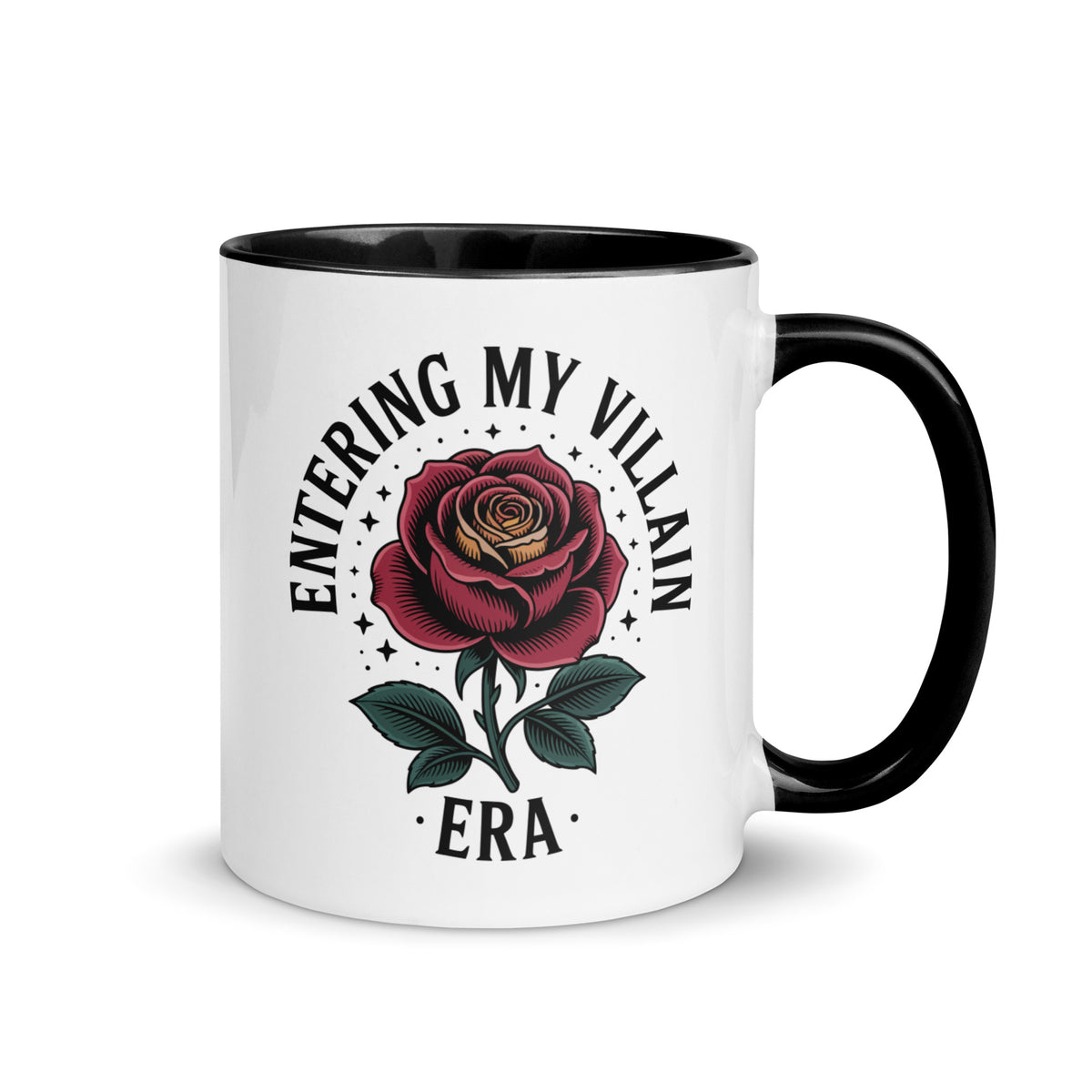 Entering My Villain Era Rose Accent Coffee Mug | Funny Dark Aesthetic Gift - Spinsterly Co