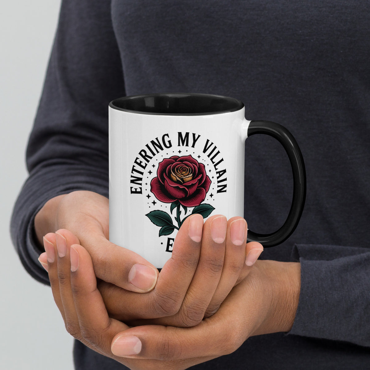 Entering My Villain Era Rose Accent Coffee Mug | Funny Dark Aesthetic Gift - Spinsterly Co