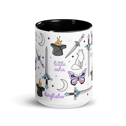 Little Osha Fantasy Scatter Pattern Accent Coffee Mug | Dark Fantasy Bookish Gift - Spinsterly Co