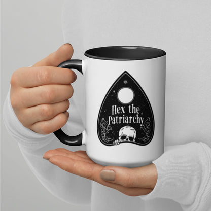 Hex the Patriarchy Ouija Planchette | Color Inside Ceramic Coffee Mug - Spinsterly Co