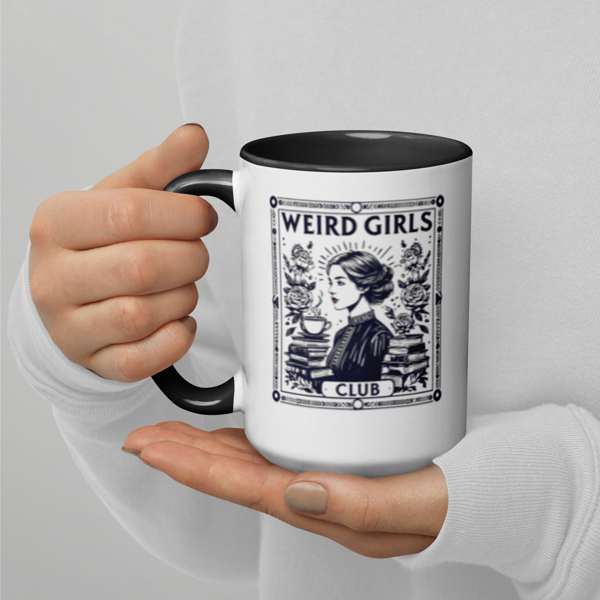 Weird Girls Club Tarot Card Accent Coffee Mug | Dark Academia Bookish Gift - Spinsterly Co