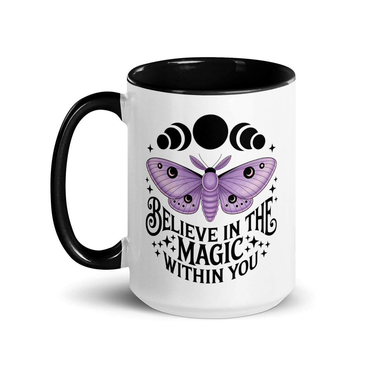 Believe in the Magic Within You Moth & Moon Accent Coffee Mug | Witchy Inspirational Gift - Spinsterly Co