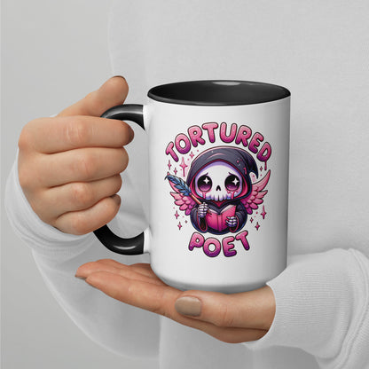 Tortured Poet Kawaii Grim Reaper Accent Coffee Mug | Funny Poet Music Fan Gift - Spinsterly Co