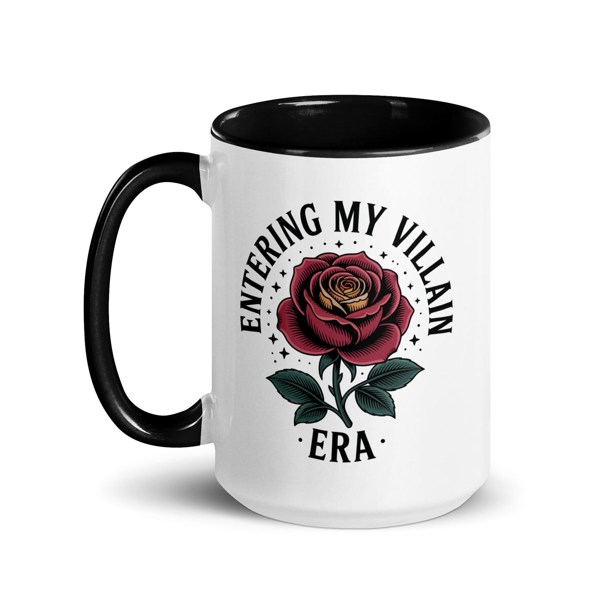 Entering My Villain Era Rose Accent Coffee Mug | Funny Dark Aesthetic Gift - Spinsterly Co