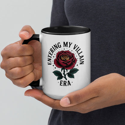 Entering My Villain Era Rose Accent Coffee Mug | Funny Dark Aesthetic Gift - Spinsterly Co