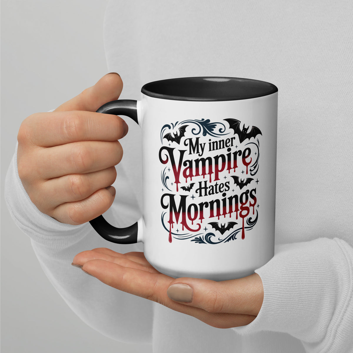 My Inner Vampire Hates Mornings Gothic Accent Coffee Mug | Funny Dark Humor Gift - Spinsterly Co