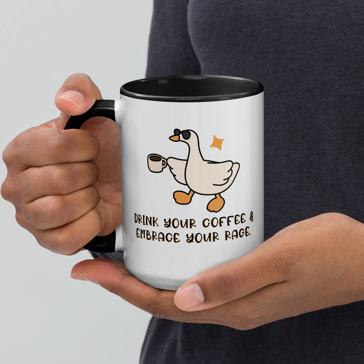 Drink Your Coffee & Embrace Your Rage Silly Goose Accent Coffee Mug | Funny Gift - Spinsterly Co