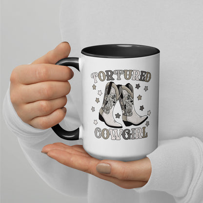 Tortured Cowgirl Western Boot Accent Coffee Mug | Funny Country Music Fan Gift - Spinsterly Co