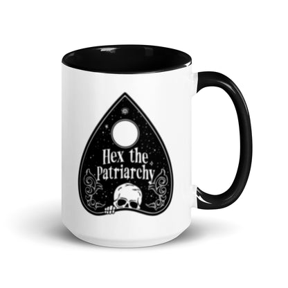 Hex the Patriarchy Ouija Planchette | Color Inside Ceramic Coffee Mug - Spinsterly Co