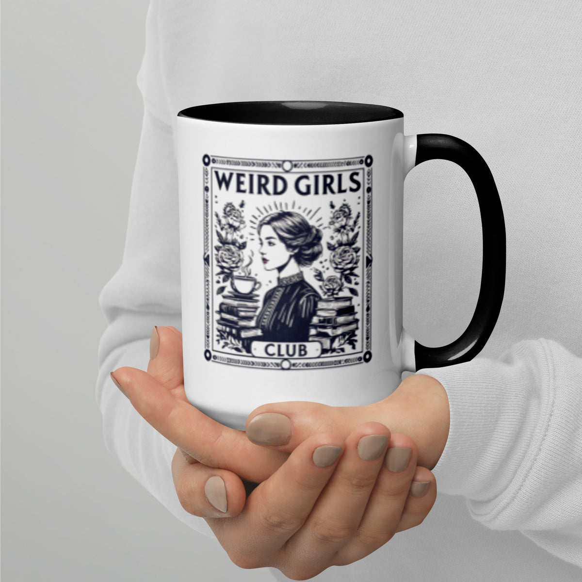 Weird Girls Club Tarot Card Accent Coffee Mug | Dark Academia Bookish Gift - Spinsterly Co