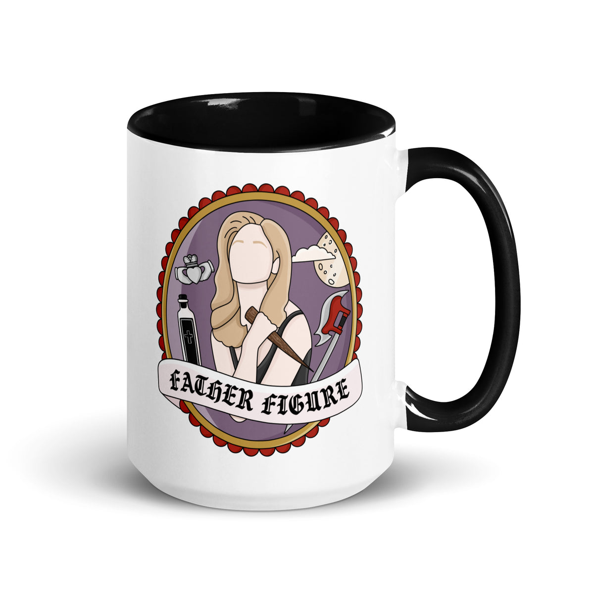 "Father Figure" Vampire Slayer Accent Coffee Mug | Dark Humor Fandom Gift - Spinsterly Co