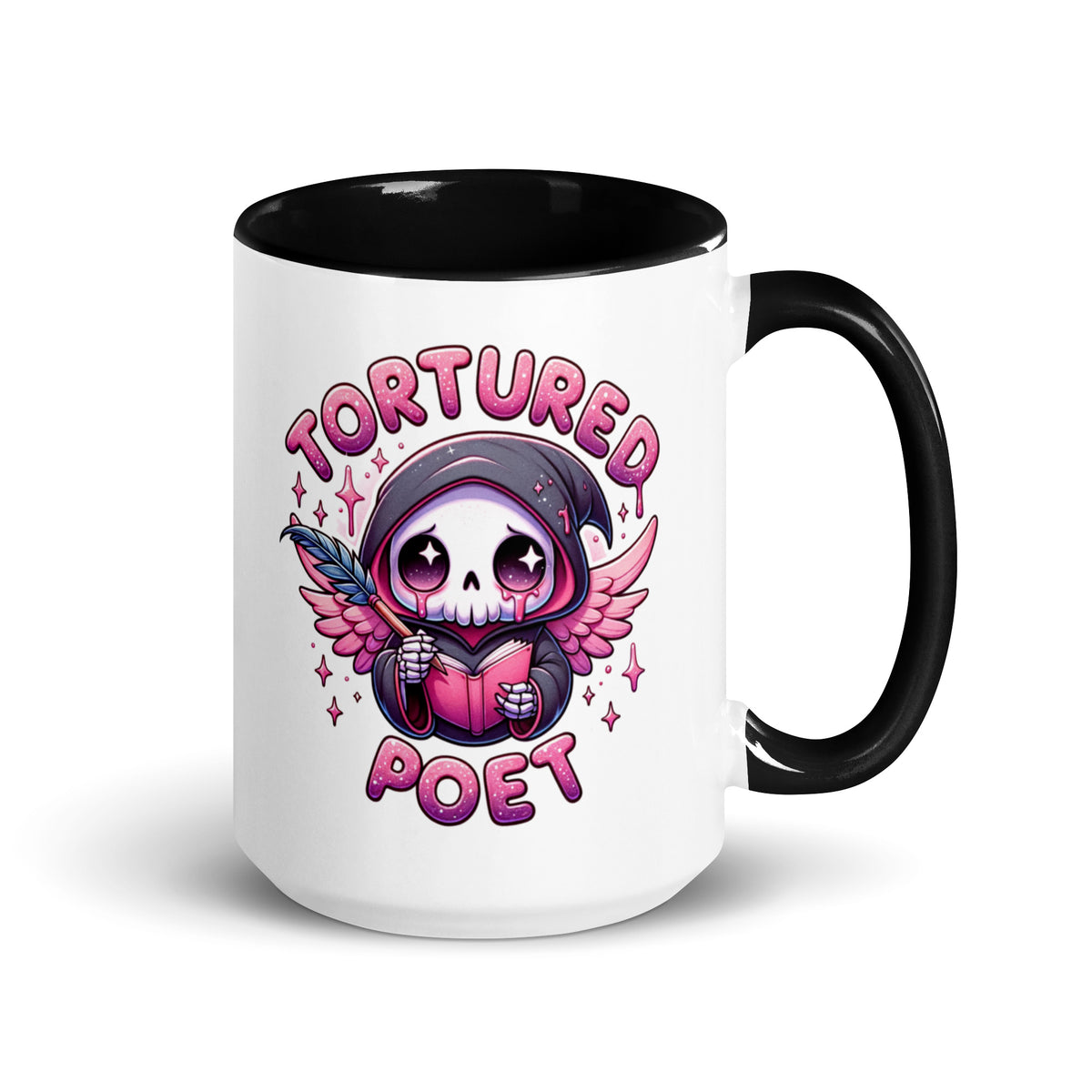 Tortured Poet Kawaii Grim Reaper Accent Coffee Mug | Funny Poet Music Fan Gift - Spinsterly Co