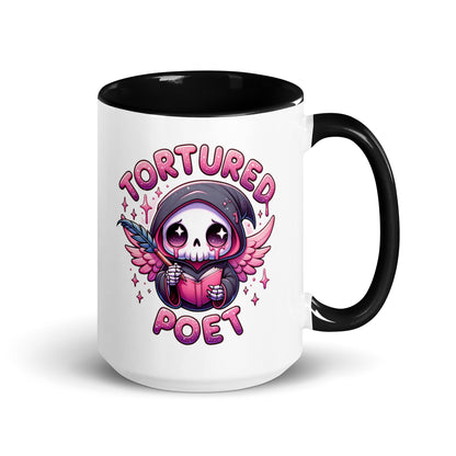 Tortured Poet Kawaii Grim Reaper Accent Coffee Mug | Funny Poet Music Fan Gift - Spinsterly Co