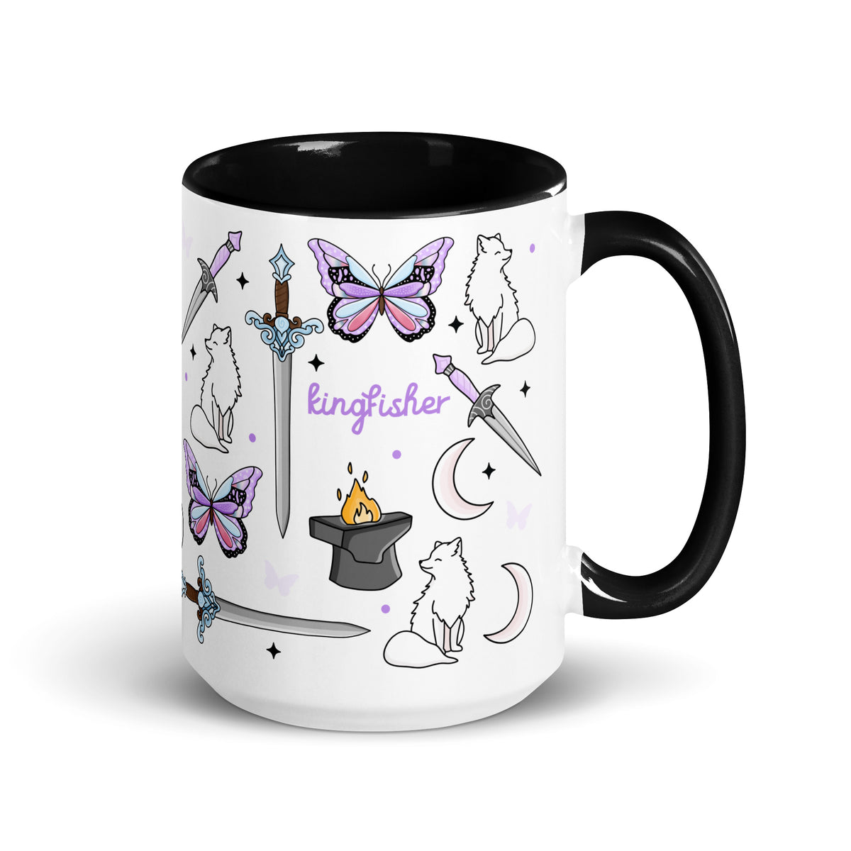 Little Osha Fantasy Scatter Pattern Accent Coffee Mug | Dark Fantasy Bookish Gift - Spinsterly Co