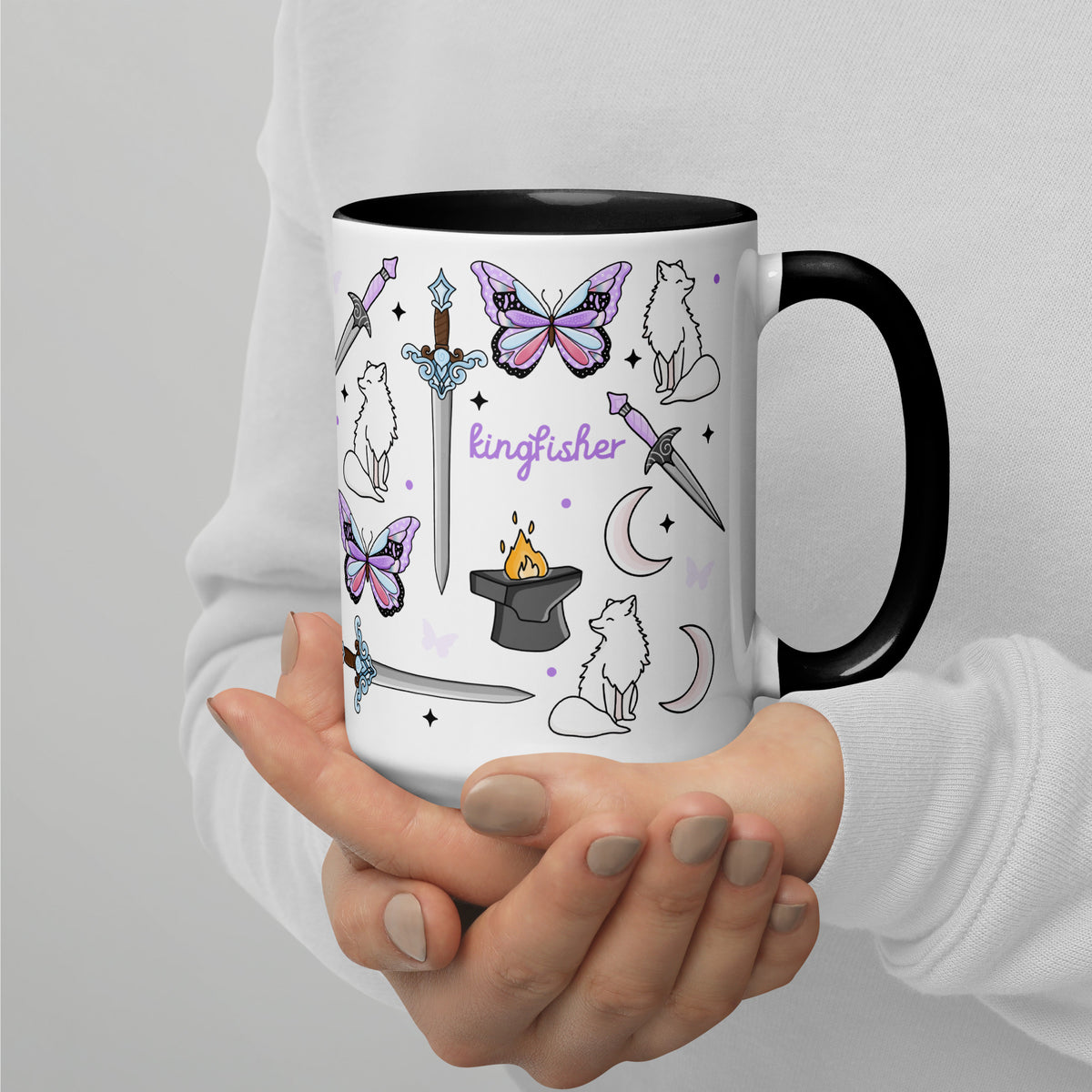 Little Osha Fantasy Scatter Pattern Accent Coffee Mug | Dark Fantasy Bookish Gift - Spinsterly Co