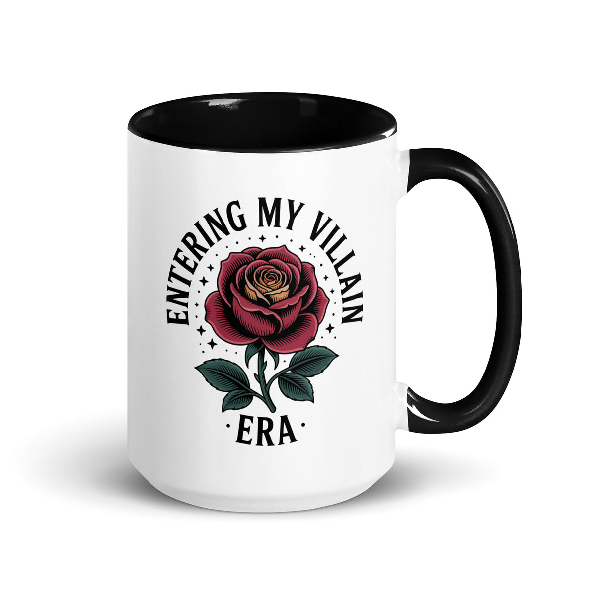 Entering My Villain Era Rose Accent Coffee Mug | Funny Dark Aesthetic Gift - Spinsterly Co