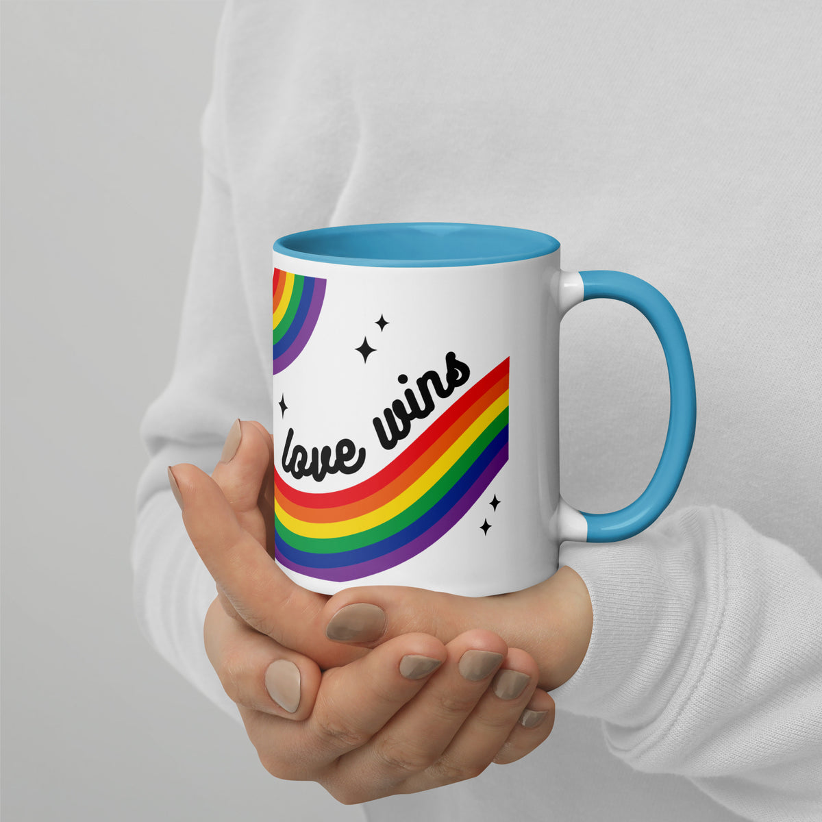 Love is Love Rainbow Pride Accent Coffee Mug | LGBTQIA+ Gift - Spinsterly Co