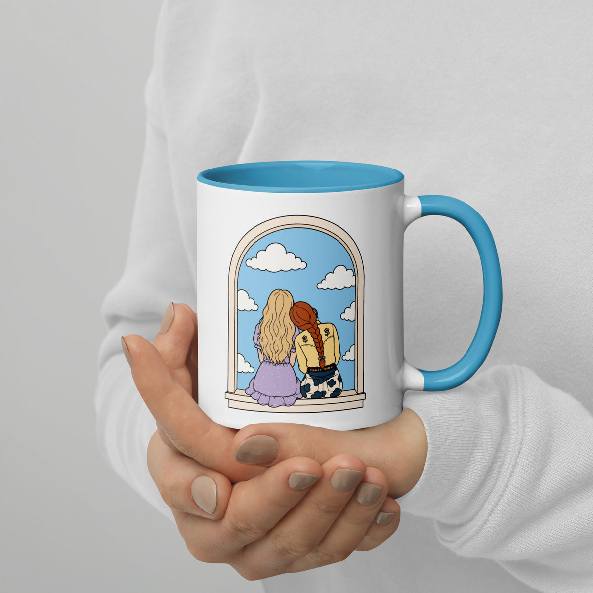 Windowsill Friends Color Inside Ceramic Mug | Whimsical Friendship Gift - Spinsterly Co