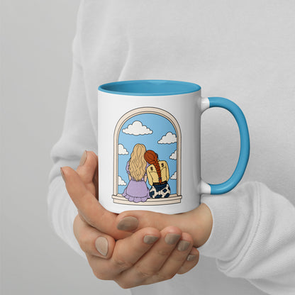 Windowsill Friends Color Inside Ceramic Mug | Whimsical Friendship Gift - Spinsterly Co