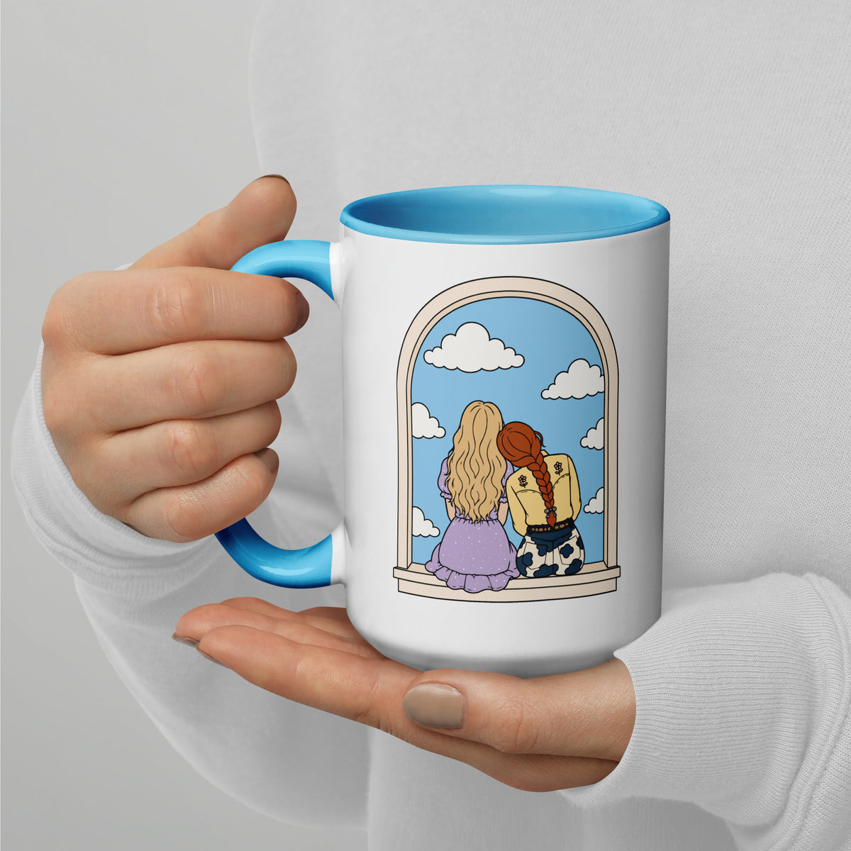 Windowsill Friends Color Inside Ceramic Mug | Whimsical Friendship Gift - Spinsterly Co