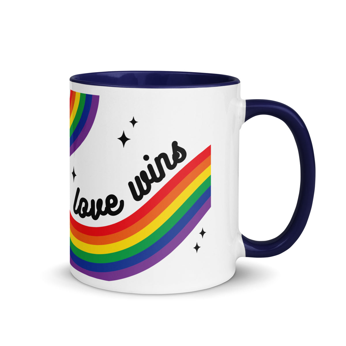 Love is Love Rainbow Pride Accent Coffee Mug | LGBTQIA+ Gift - Spinsterly Co