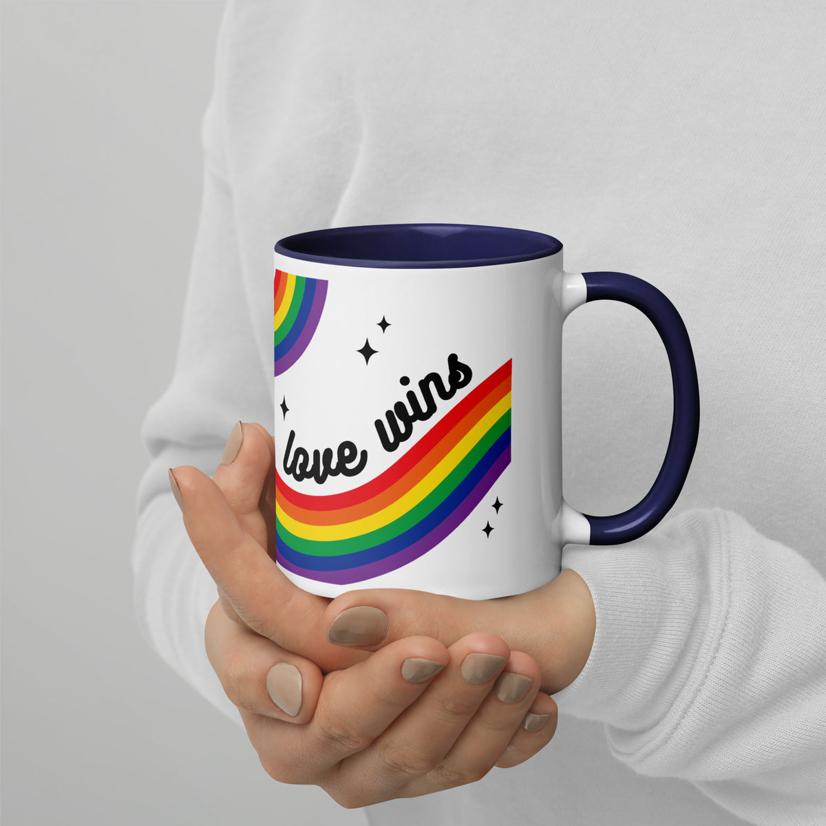Love is Love Rainbow Pride Accent Coffee Mug | LGBTQIA+ Gift - Spinsterly Co