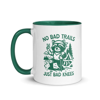 No Bad Trails Just Bad Knees Hiking Accent Coffee Mug | Funny Outdoor Hiker Gift - Spinsterly Co
