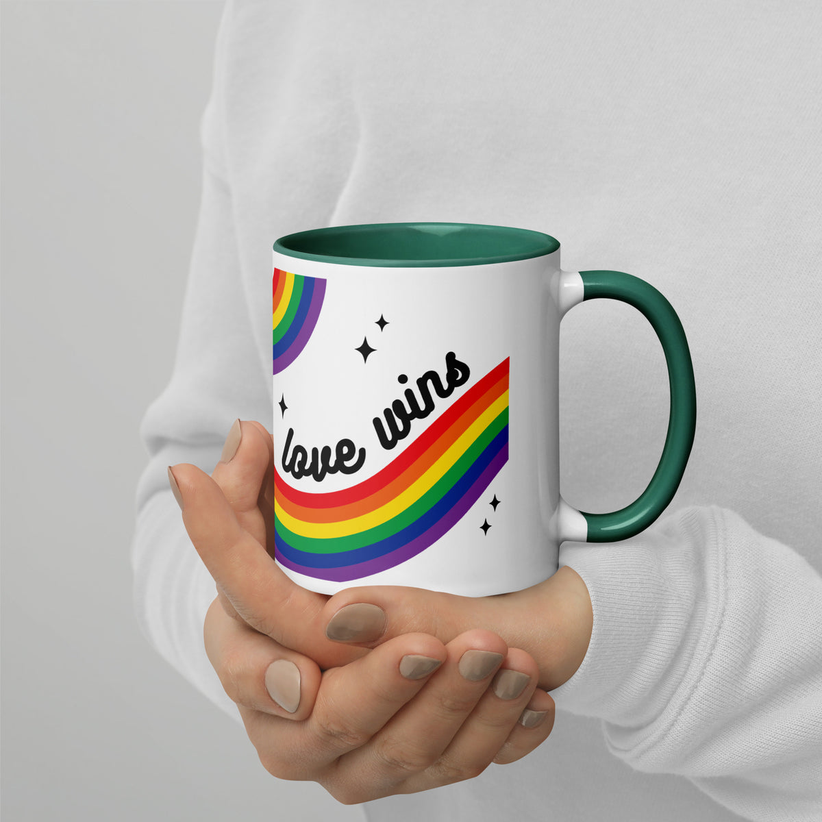 Love is Love Rainbow Pride Accent Coffee Mug | LGBTQIA+ Gift - Spinsterly Co