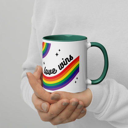Love is Love Rainbow Pride Accent Coffee Mug | LGBTQIA+ Gift - Spinsterly Co